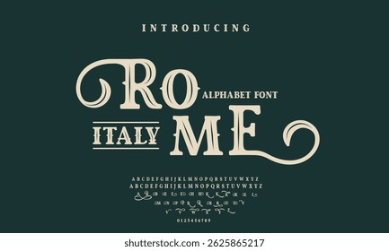 alfabeto da fonte Vintage roma itália vitoriana fonte decorativa