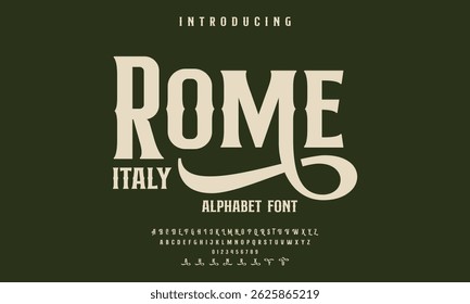 alfabeto da fonte Vintage roma itália vitoriana fonte decorativa