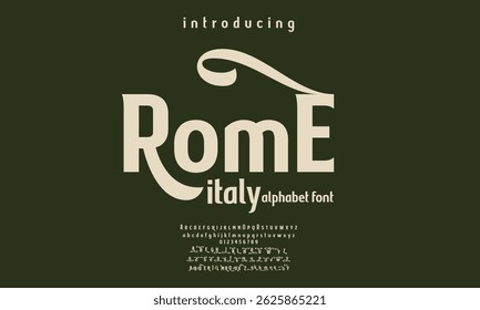 alfabeto da fonte Vintage roma itália vitoriana fonte decorativa