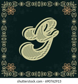 font alphabet vintage typeface and monogram  floral lettering label design named g