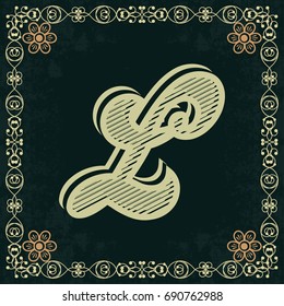 font alphabet vintage typeface and monogram  floral lettering label design named l