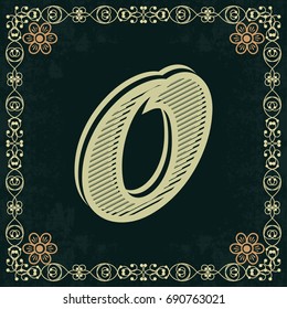 font alphabet vintage typeface and monogram floral lettering label design named o