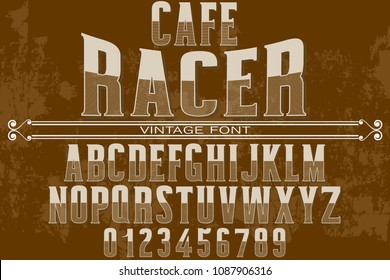 font alphabet vintage vector named club racer