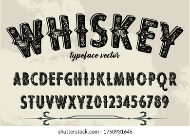 alfabeto de fuente, vector vintage, diseño de tipo de letra de estilo negro y gris 