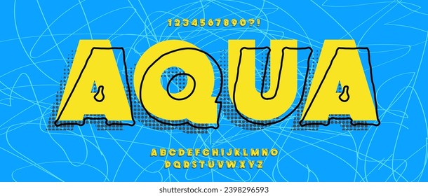 Font aqua vector modern typography