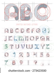 Font  in architectural sketches style