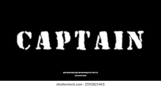 Font Army Textured Ink Grunge Military Stencil Uppercase Number