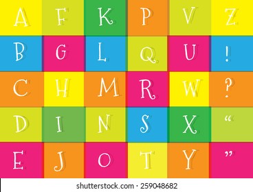 Font A-Z Vector illustration.