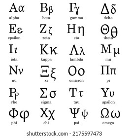 Font with black greek alphabet. Typography set. Vector illustration. stock image.
