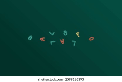 Font Blackboard Vector Green Background. Doodle Decorative Type. Graphic Drawn Chalkboard Art. Writing Typography.