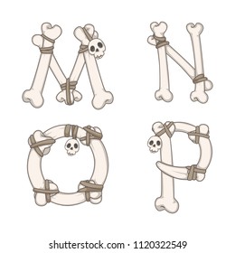 font bone style for decoration. font design. bone style.