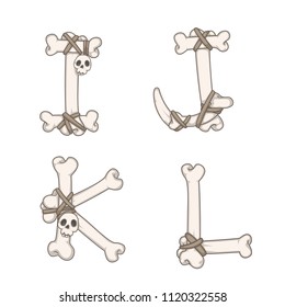 font bone style for decoration. font design. bone style.