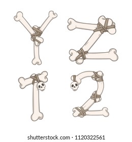 font bone style for decoration. font design. bone style.