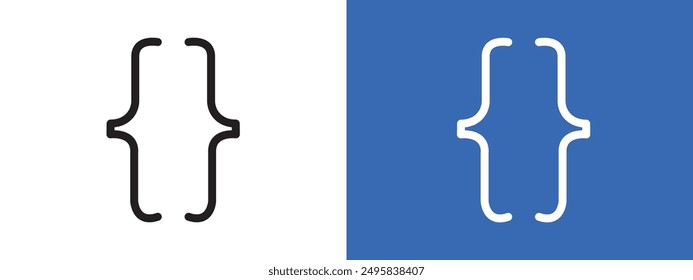 Font brackets logo sign set vector outline