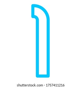 Font bright, alphabet from colored outline, trendy modern number one, vector illustration 10EPS