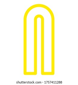Font bright, alphabet from colored outline, trendy modern letter N, vector illustration 10EPS