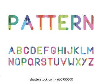 font from a bright pattern