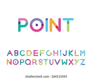 font with a bright point capital letters