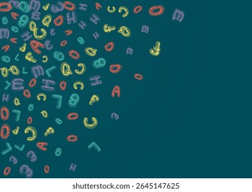 Font Chalkboard Vector Green Background. Alphabet Education Design. Decorative Chalk Blackboard Type. Educate Template.