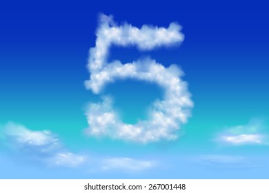 Font from the clouds concept.5 small letter