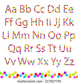 font color of the circles. Vector illustration