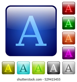 Font color glass rounded square button set