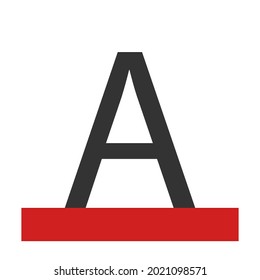 Font color tool icon on white background. 