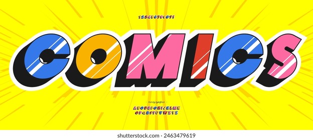 Font comics 3d style modern typography