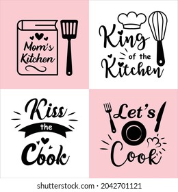 Font composition is dedicated to the kitchen. Kitchen, lettering, vector