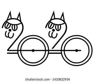 font composition of numbers resemble a bicycle