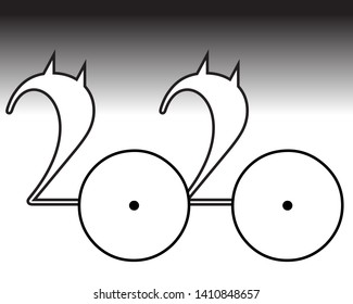  font composition of numbers resemble a bicycle