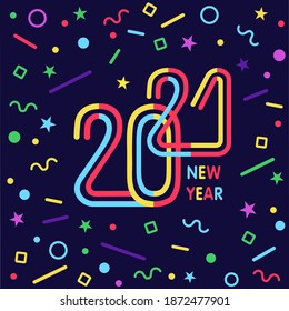 Composición de tipos de letra para el próximo año 2021.
