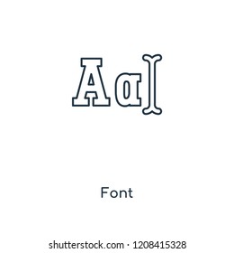 Font concept line icon. Linear Font concept outline symbol design. This simple element illustration can be used for web and mobile UI/UX.