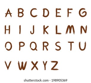 Font creative.ABC collection.Isolated High Quality Wood sharp letters. a, b, c, d, e, f, g, h, i, j, k, l, m, n, o, p, q, r, s, t, u, v, w, x, v, z