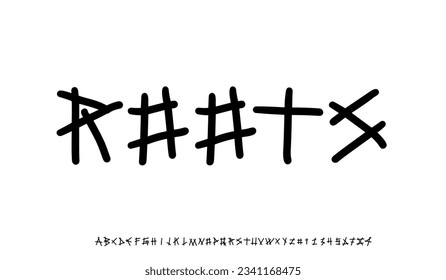 font creative design for music and illustration, alphabet and number