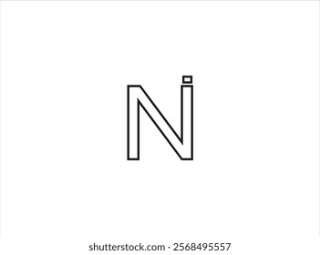 Font customise logo design , vector ,illustration and isolate template which contain a shape of latter :N .