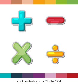 Font Cute Design Cartoon Style Vector Set Mark