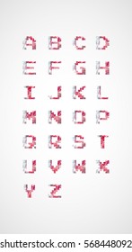 Font decorative illustration consist of triangles geometric gradient for your business and  font Low poly