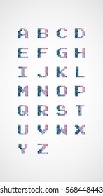 Font decorative illustration consist of triangles geometric gradient for your business and  font Low poly