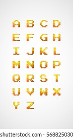 Font decorative illustration consist of triangles geometric gradient for your business and  font Low poly