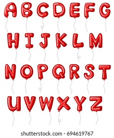 Schriftdesign für Alphabete in roter Illustration
