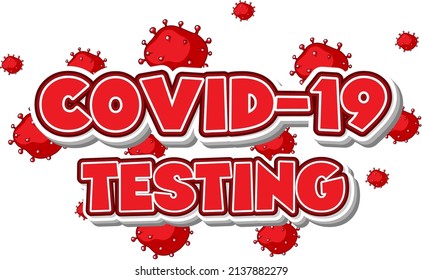 Font design for covid 19 testing in red illustration