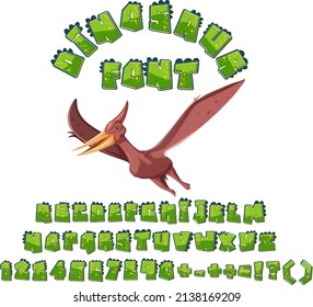 Font design for english alphabets and numbers illustration