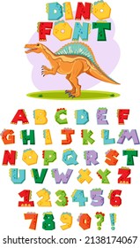 Font design for english alphabets and numbers illustration
