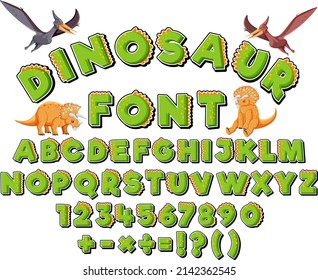 Font design for english alphabets and numbers illustration