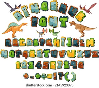 Font design for english alphabets and numbers illustration