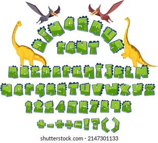 Font design for english alphabets and numbers illustration