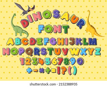 Font design for english alphabets and numbers illustration