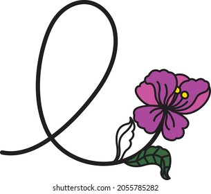 Font design in the form of flowers. Suitable for making logos or used to teach children.