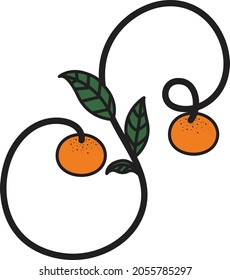 Font design in the form of flowers. Suitable for making logos or used to teach children.